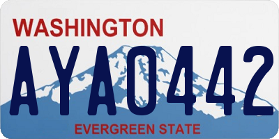 WA license plate AYA0442