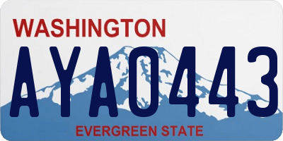 WA license plate AYA0443