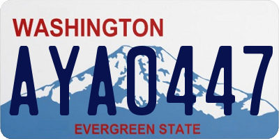 WA license plate AYA0447