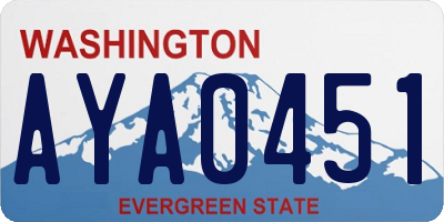 WA license plate AYA0451