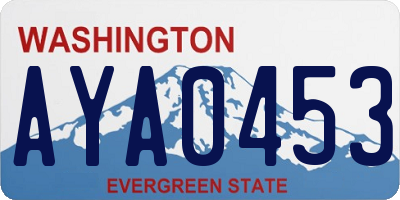 WA license plate AYA0453