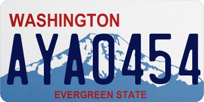 WA license plate AYA0454