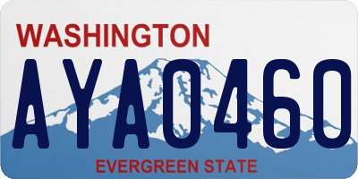 WA license plate AYA0460