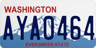 WA license plate AYA0464