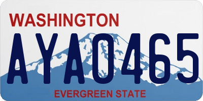 WA license plate AYA0465