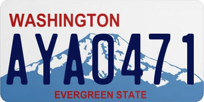 WA license plate AYA0471