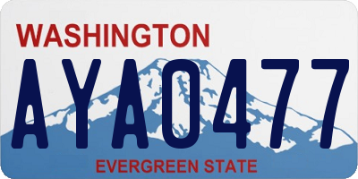 WA license plate AYA0477