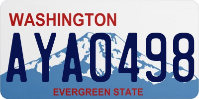 WA license plate AYA0498
