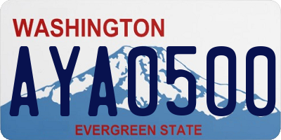 WA license plate AYA0500
