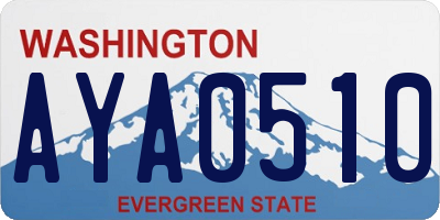 WA license plate AYA0510