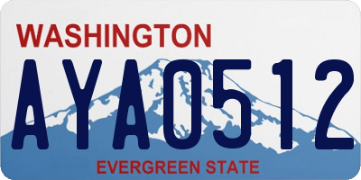 WA license plate AYA0512