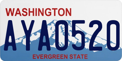 WA license plate AYA0520