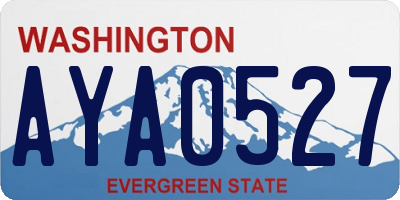 WA license plate AYA0527