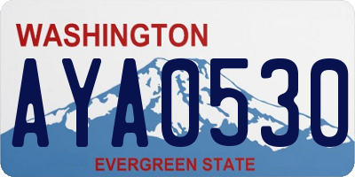 WA license plate AYA0530
