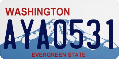 WA license plate AYA0531