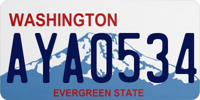 WA license plate AYA0534