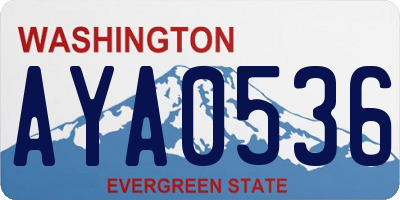 WA license plate AYA0536