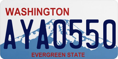 WA license plate AYA0550