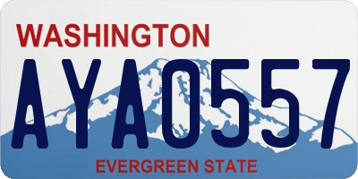 WA license plate AYA0557