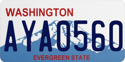 WA license plate AYA0560