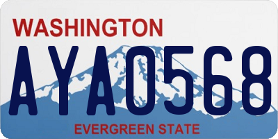 WA license plate AYA0568