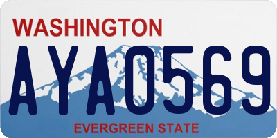 WA license plate AYA0569