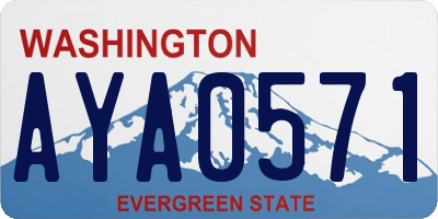 WA license plate AYA0571