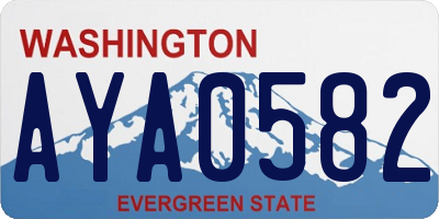 WA license plate AYA0582