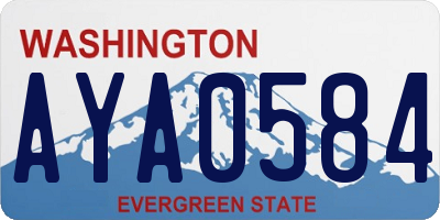 WA license plate AYA0584