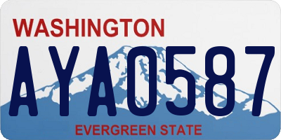 WA license plate AYA0587