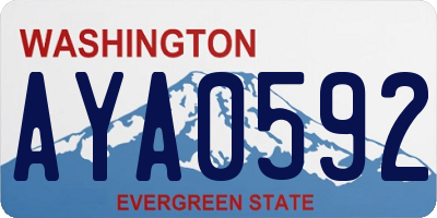 WA license plate AYA0592