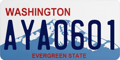 WA license plate AYA0601