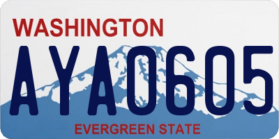 WA license plate AYA0605