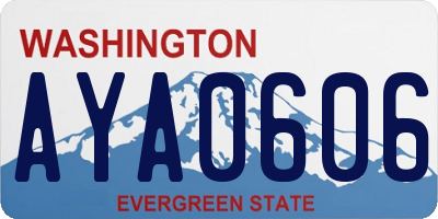WA license plate AYA0606