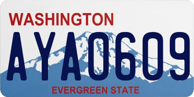 WA license plate AYA0609