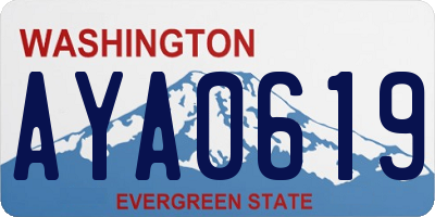 WA license plate AYA0619