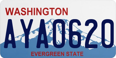 WA license plate AYA0620