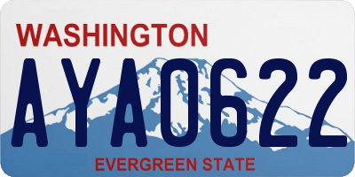 WA license plate AYA0622