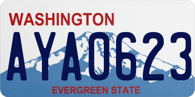 WA license plate AYA0623