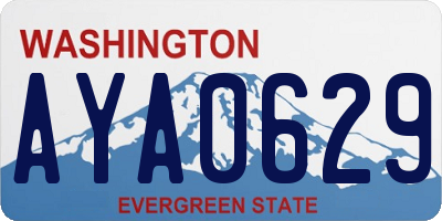 WA license plate AYA0629