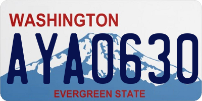WA license plate AYA0630