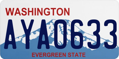 WA license plate AYA0633