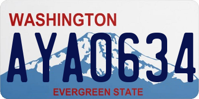 WA license plate AYA0634