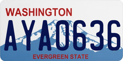 WA license plate AYA0636