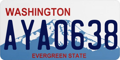 WA license plate AYA0638