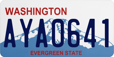 WA license plate AYA0641