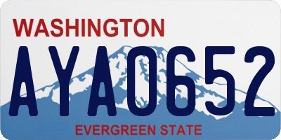 WA license plate AYA0652