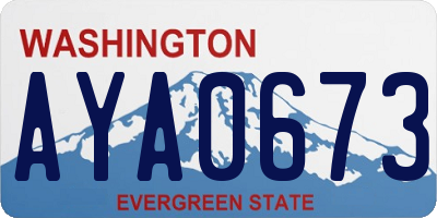 WA license plate AYA0673