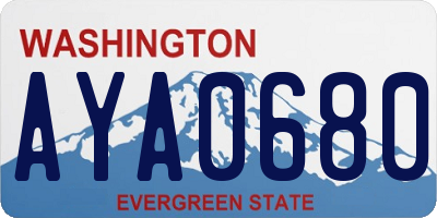 WA license plate AYA0680