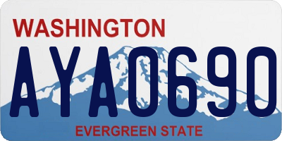 WA license plate AYA0690